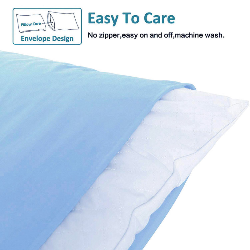  Housse de coussin en microfibre, Bleu ciel, Taie d'oreiller taille très grand