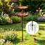 Cuvette de bain d'oiseaux de jardin en fer 3 en 1 avec mangeoire d'oiseaux, grand bassin, 5 piquets