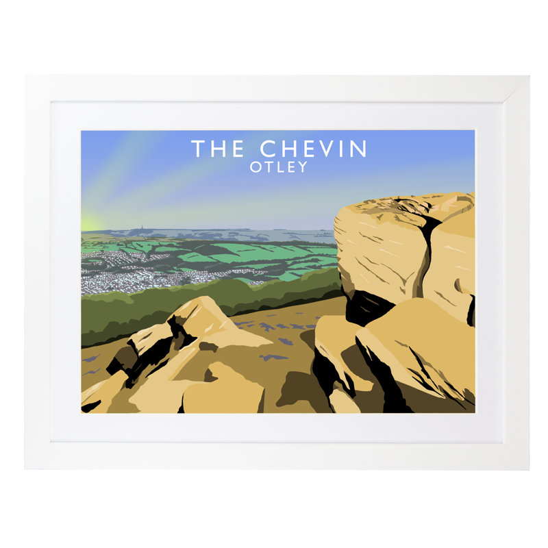 'The Chevin' by Richard O'Neil - Print, 33.5 cm H x 43.5 cm W x 2.2 cm D, White Wood Frame