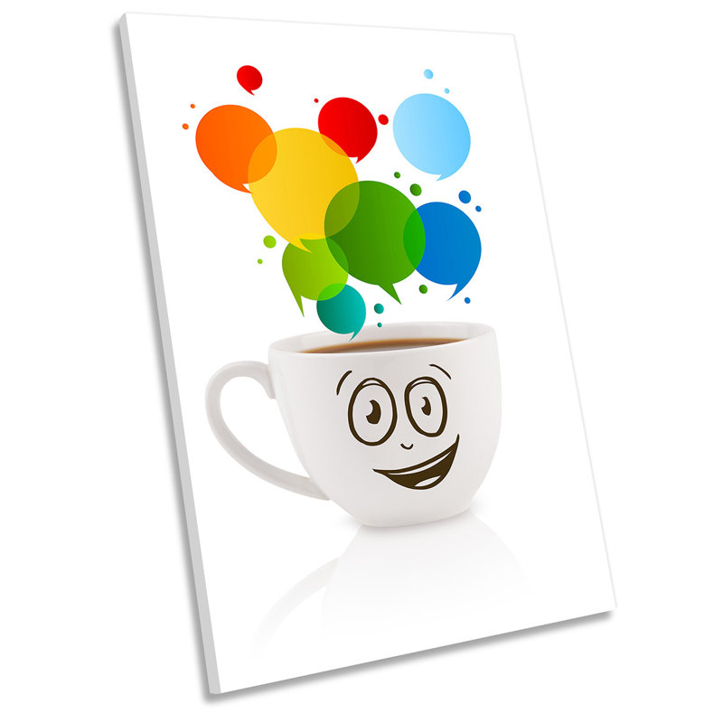 Happy Coffee Cup Kitchen Picture - Wrapped Canvas Print, 45.7cm H x 30.5cm W x 2cm D