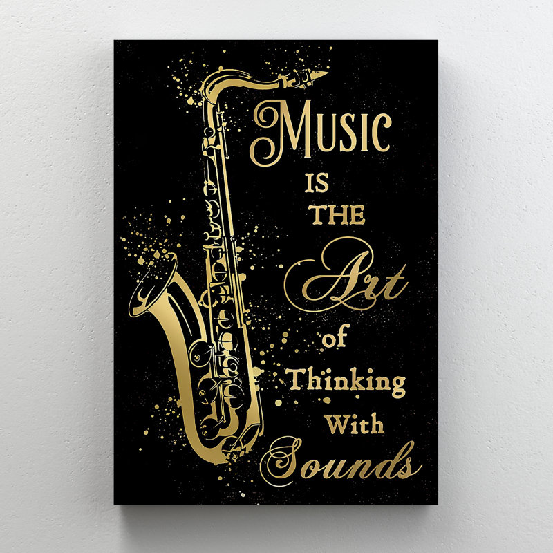 The Saxophone - Wrapped Canvas Graphic Art, 14" H x 11" W x 2" D