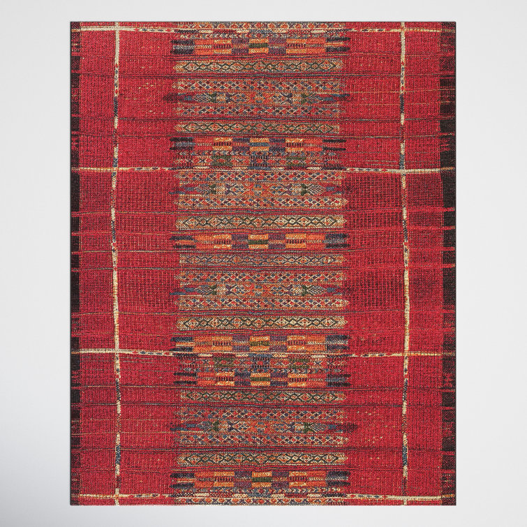 Joss & Main Sesena Striped Red Indoor / Outdoor Area Rug & Reviews ...