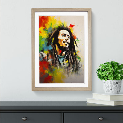 XYZ-FRM-V1223-2161 Bob Marley Dadaism 1 Piece Single Picture Frame Wall Art