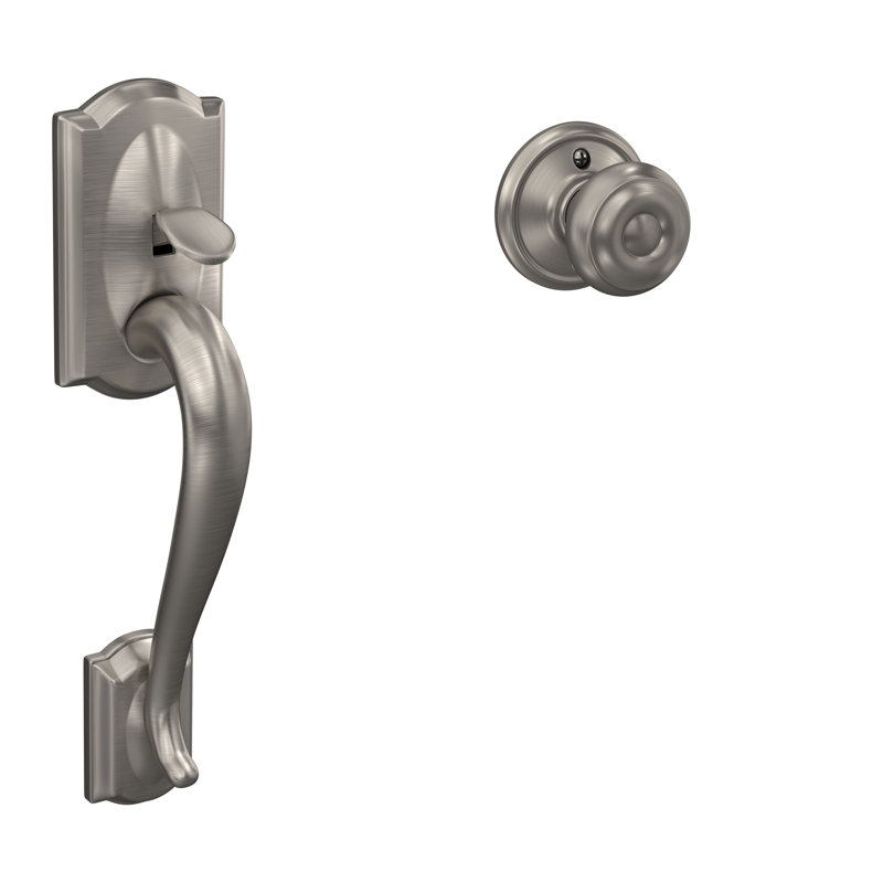 Camelot Lower Half Handle with Knob, Yes, Satin Nickel
