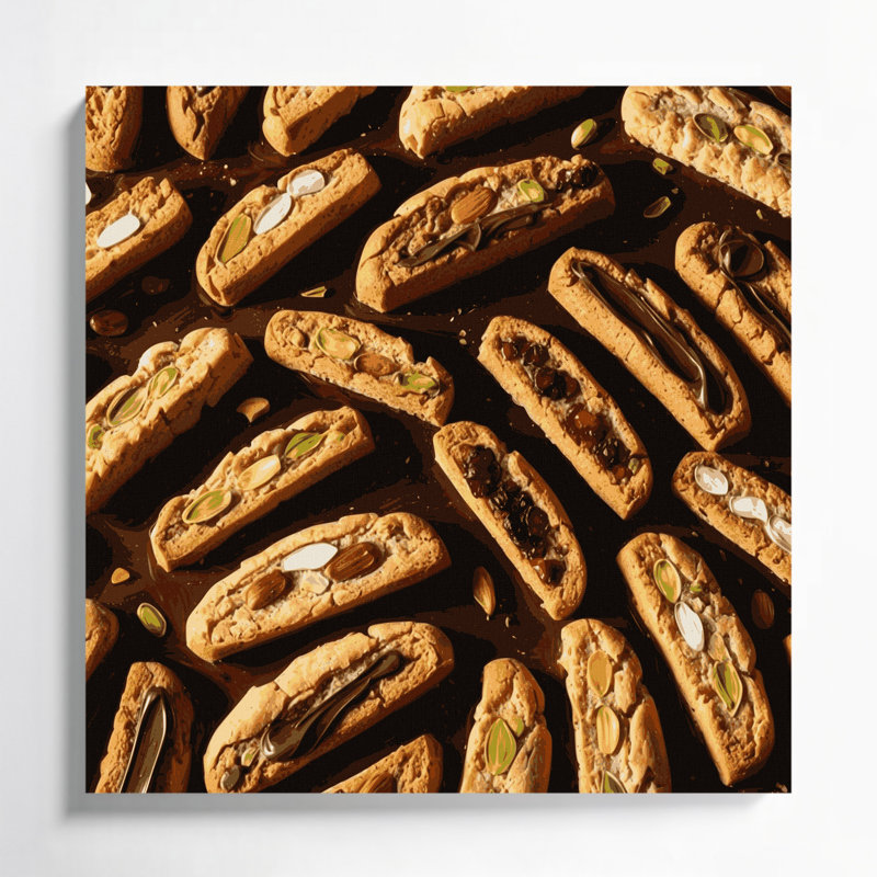 Desserts Biscotti, art mural sur toile brune, H 12 po x l 12 po