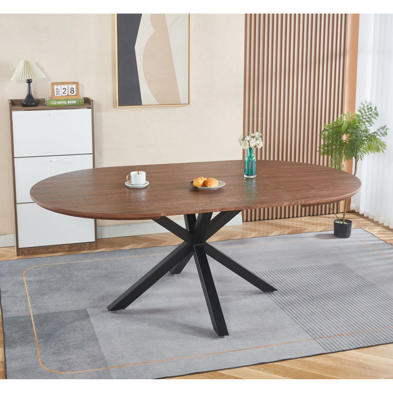 Table de bureau avec caractéristique extensible, plateau et pieds en métal, 120/160 / 200X120x75cm, teinte noyer, teinte de travail précise, finition soignée