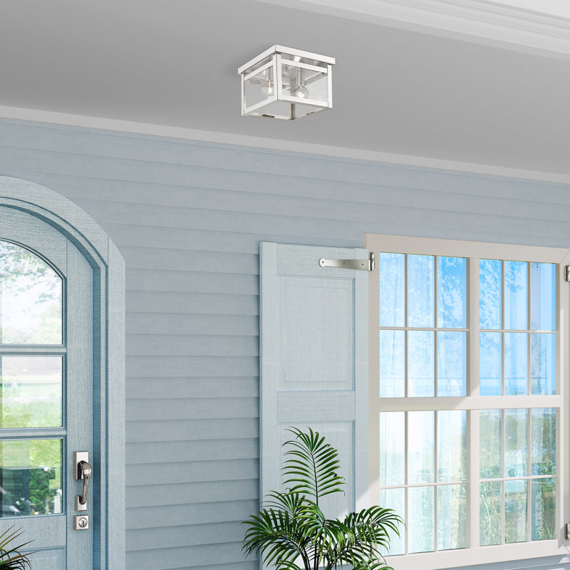 Amores Glass Flush Mount, Brushed Nickel