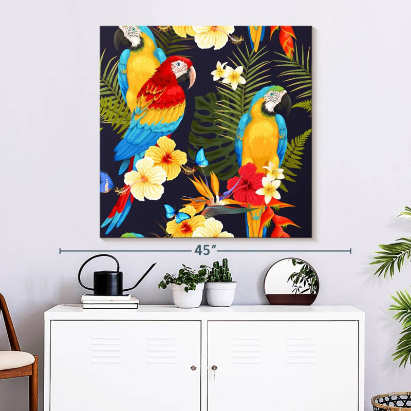 Brampt Macaw Trio, 33'' H x 33'' W
