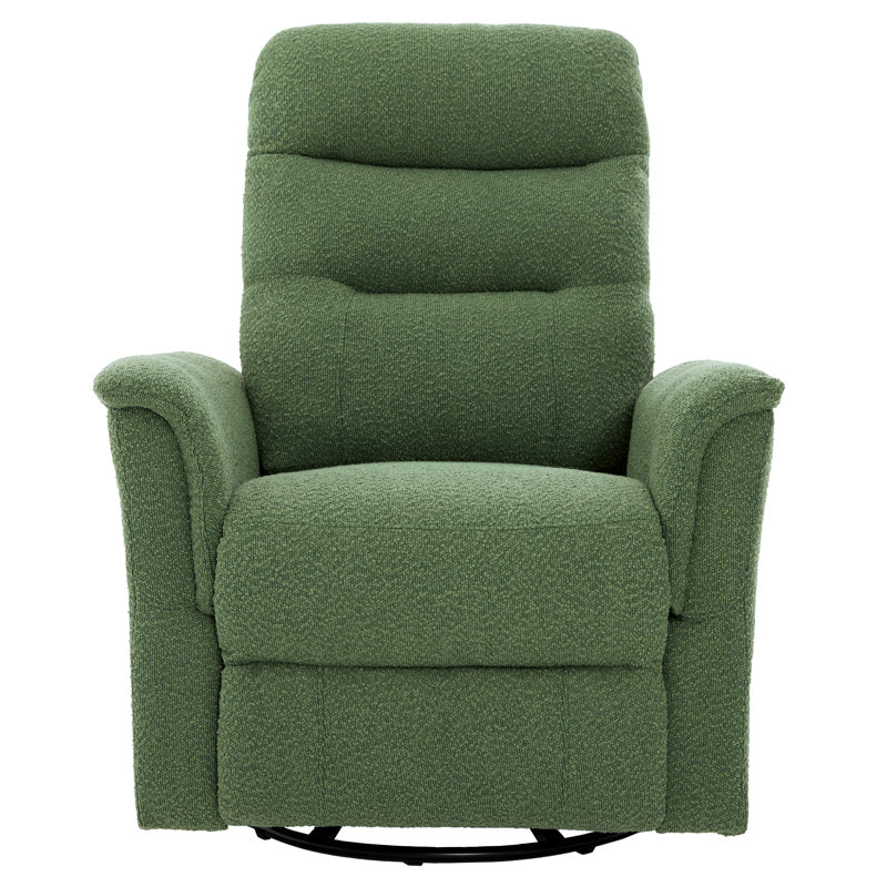 Liora Modern Chenille Recliner Chair with 8-Point Massage, Rocking & Swivel Base, Adjustable Backrest, Green