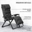 Fauteuil inclinable zéro gravité, chaise longue pliante avec coussin