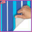 Tapis de bain bleu à rayures turquoise-1412525382