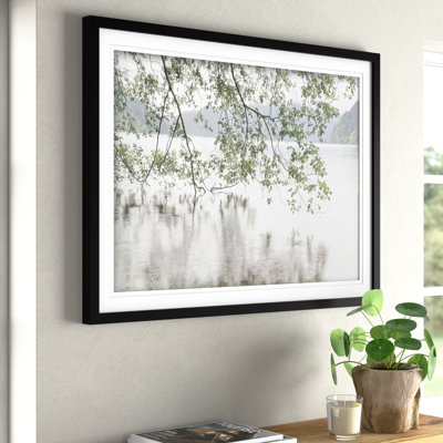 «Lake Crescent Rainy Day», reproduction de peinture acrylique encadrée