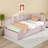 Twin Size Upholstered Daybed With Scallop-Shaped Guardrail And Pull-Out Bed, Velvet Sofa Bed, Metal Slatted Frame, Space-Saving Design-1944938766