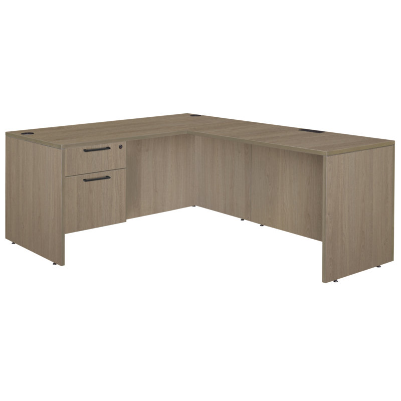 Bureau Dennard avec tiroir à un caisson, H 29 po x l 71 po x P 82 po, Chêne noble
