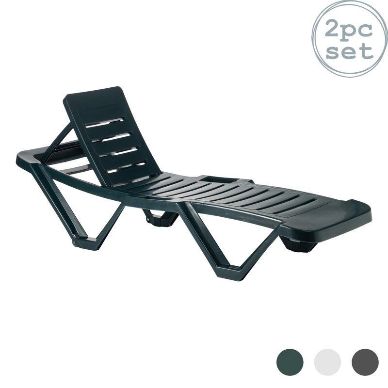 188cm Long Reclining Single Chaise, Green