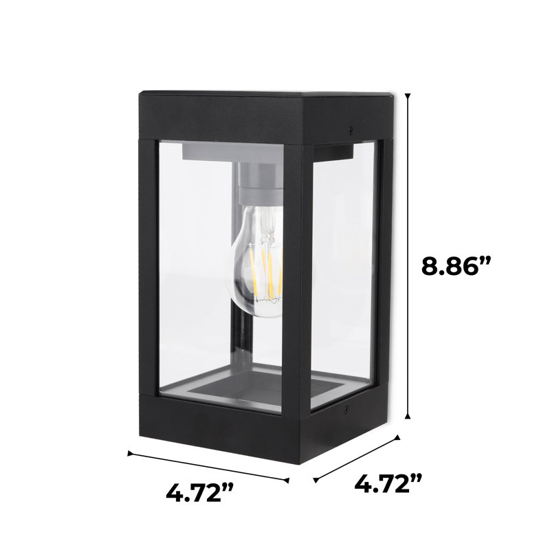 Wodina Outdoor Aluminum Solar Wall Lantern with LED Edison Bulb