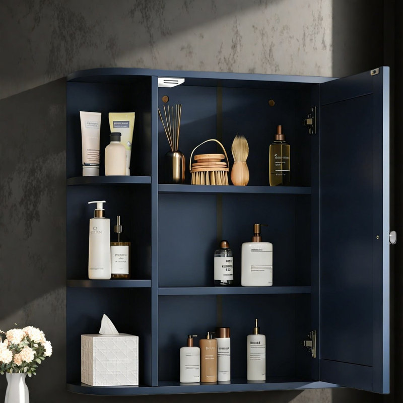 Armoire à pharmacie peu encombrante, MDF bleu, design moderne pour la maison