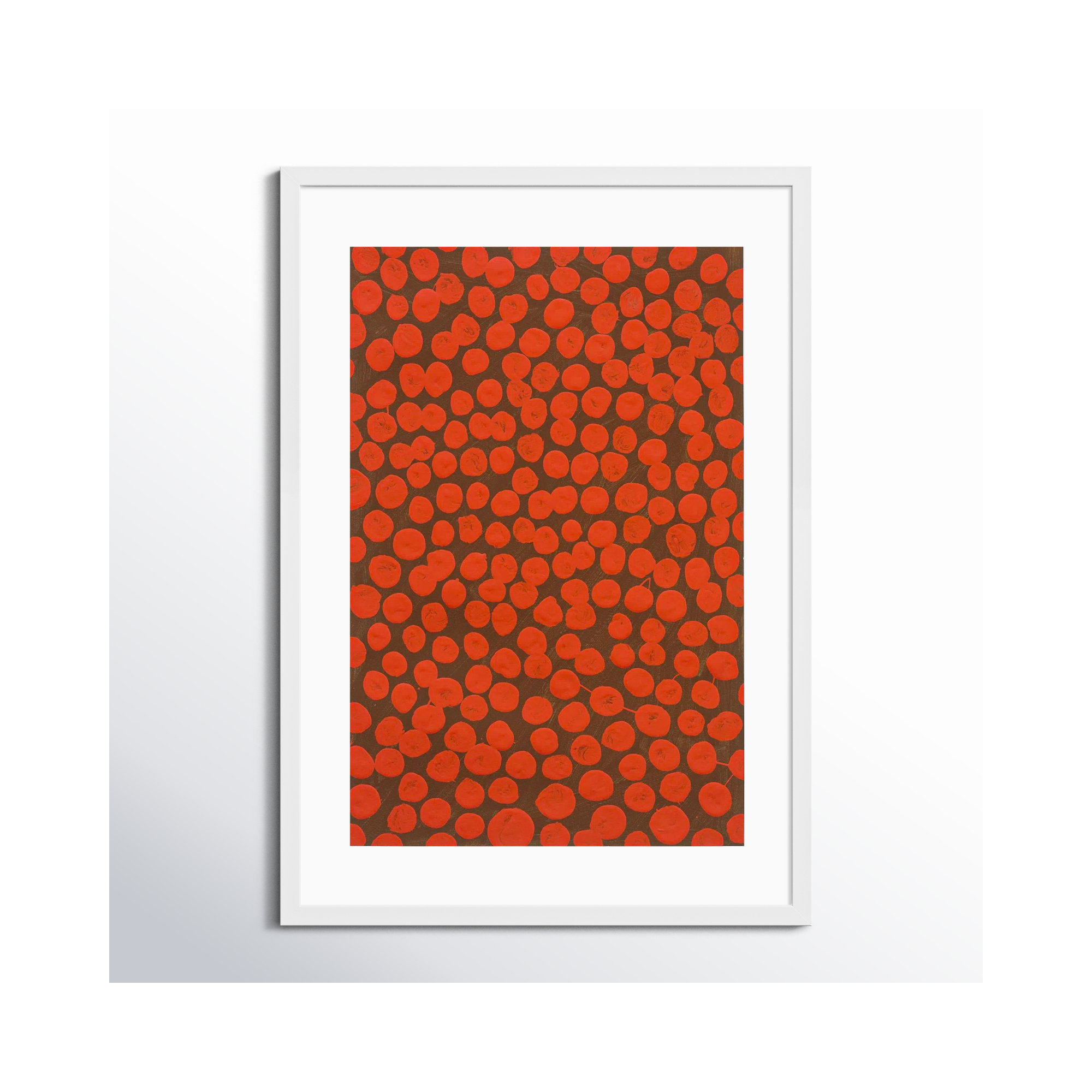 Salsa On Brown by Michela Sorrentino, White, 50" H x 35" W x 1.25" D