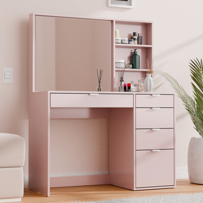 Coiffeuse Johnfrancis avec miroir et tiroirs, l 53,5 po