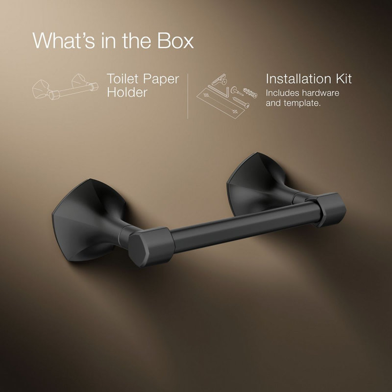 Occasion Pivoting Toilet Paper Holder, Matte Black