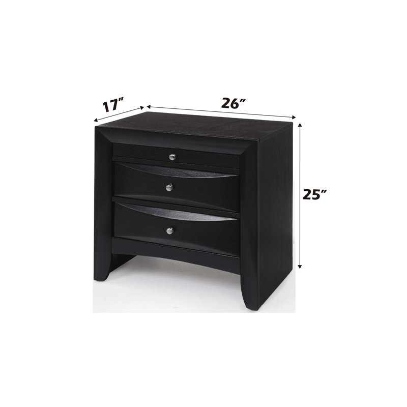 Table de chevet avec options de rangement, Noir