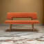 Banc de salle à manger rembourré avec dossier en bois d'hévéa et tissu Jeiren-304086082-304086080