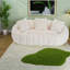 Canapé à motif floral, fausse fourrure ultra douce et confortable deux places pour le salon