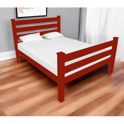 Red Solid Wood Full Bed Frame