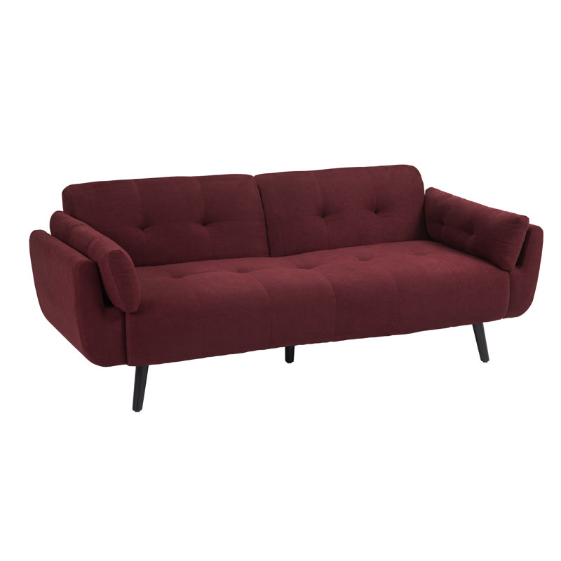 190.5Cm Pillow Top Arms Sofa Bed, Red