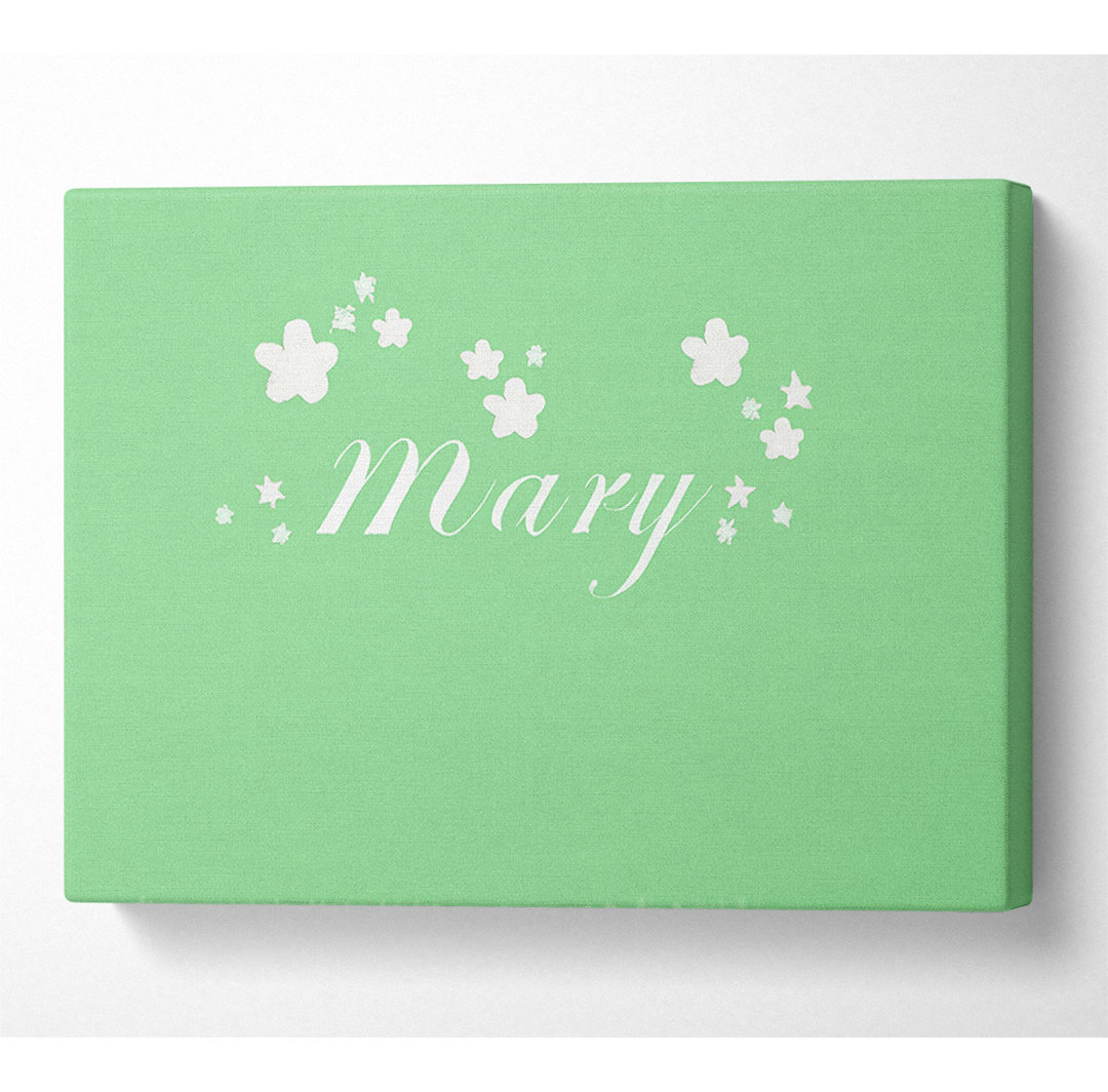 Girls Room Quote Your Name In Stars Green - Leinwanddrucke auf Leinwand