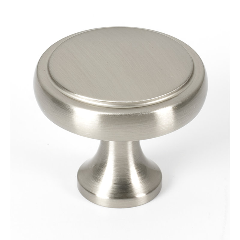 Poignée champignon 1 1/4 po de diamètre, Nickel satiné, H 1,25 po x l 1,25 po x P 1,125 po