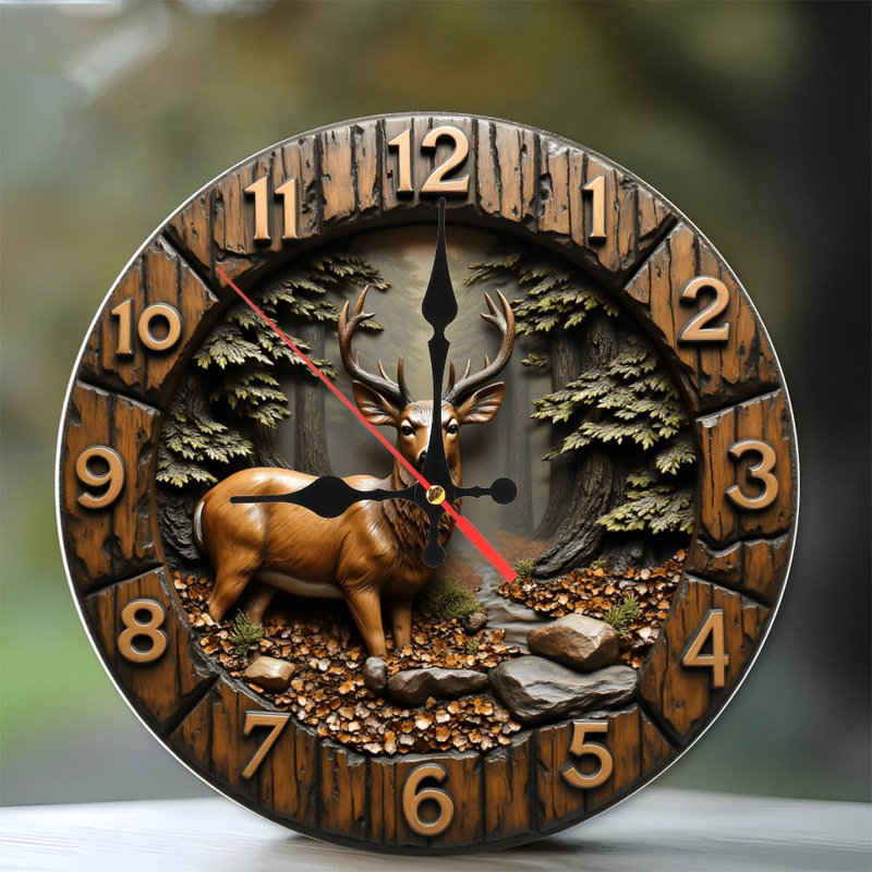 Horloge murale cerf