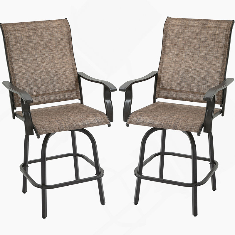 Ensemble de 2 tabourets de bar pivotants avec accoudoirs et chaises de bar Outsunny
