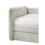 Luxueux lit de jour moderne 1 pièce avec lit gigogne escamotable et capitonné avec garniture cloutée et mobilier de salon gris clair-201273632