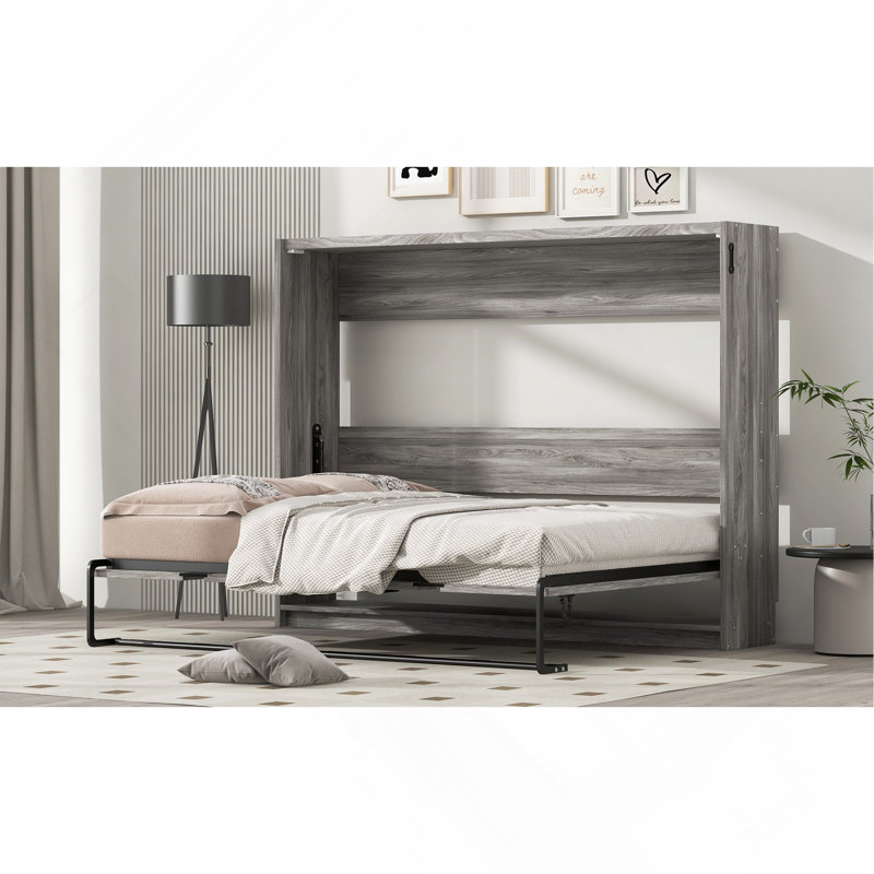 Lit escamotable horizontal dans un style campagnard rustique, Double