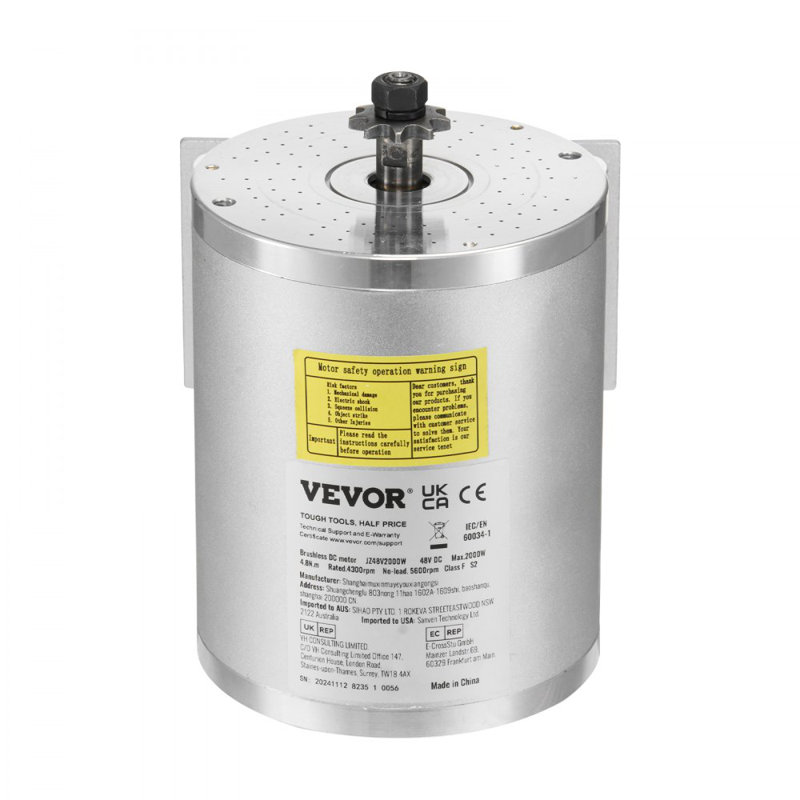 Moteur électrique sans balai 2000W 48V 4300rpm avec contrôleur de vitesse