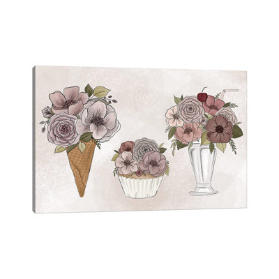 Floral Desserts 1 Piece Wrapped Canvas Wall Art