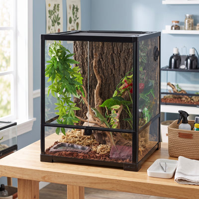 18 in. x 18 in. x 24 in. Glass and Plastic Reptile Terrarium