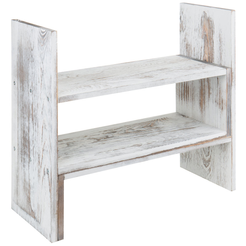 Cassidee Solid Wood Adjustable Desk Organizer, White