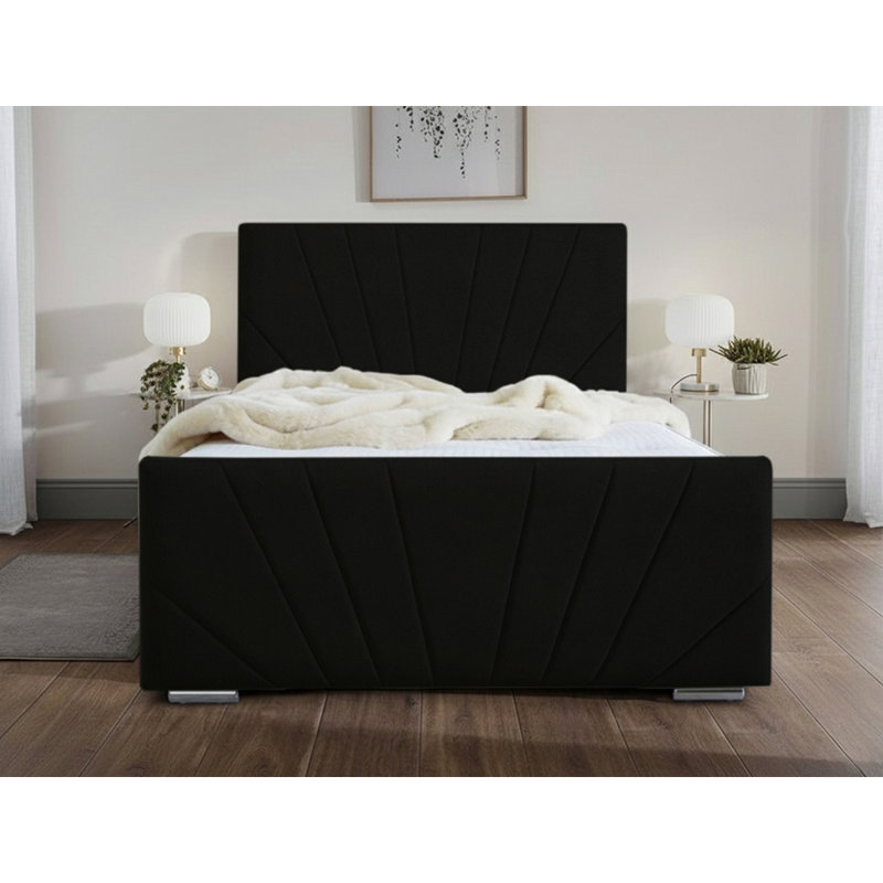 Ebenezer Upholstered Bed Frame, Single (3'), Black