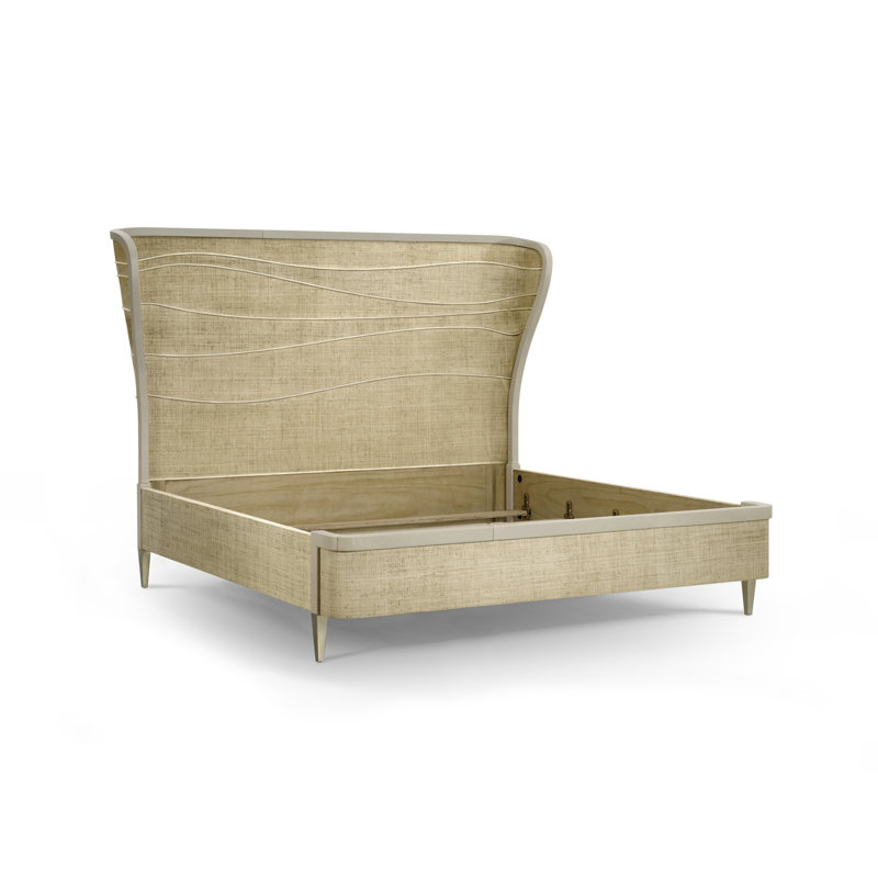 Water Upholstered Wingback Bed