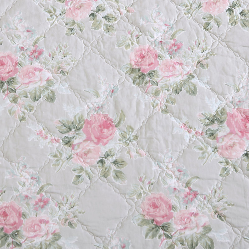 Melany Pink Reversible Cotton Twin Quilt Set