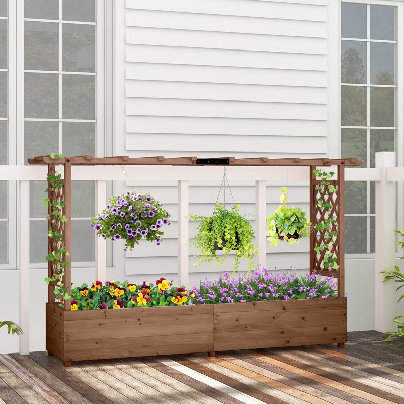 Wood Planter Box, Brown