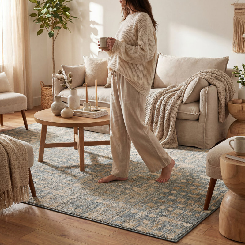  Tapis bohème moderne Vianelle, Grey, Rectangle 8' x 10'