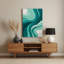 Art mural abstrait en métal vert 98-749383355