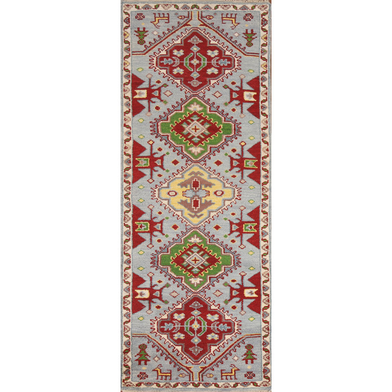Tapis de couloir tribal traditionnel oriental 3 x 8
