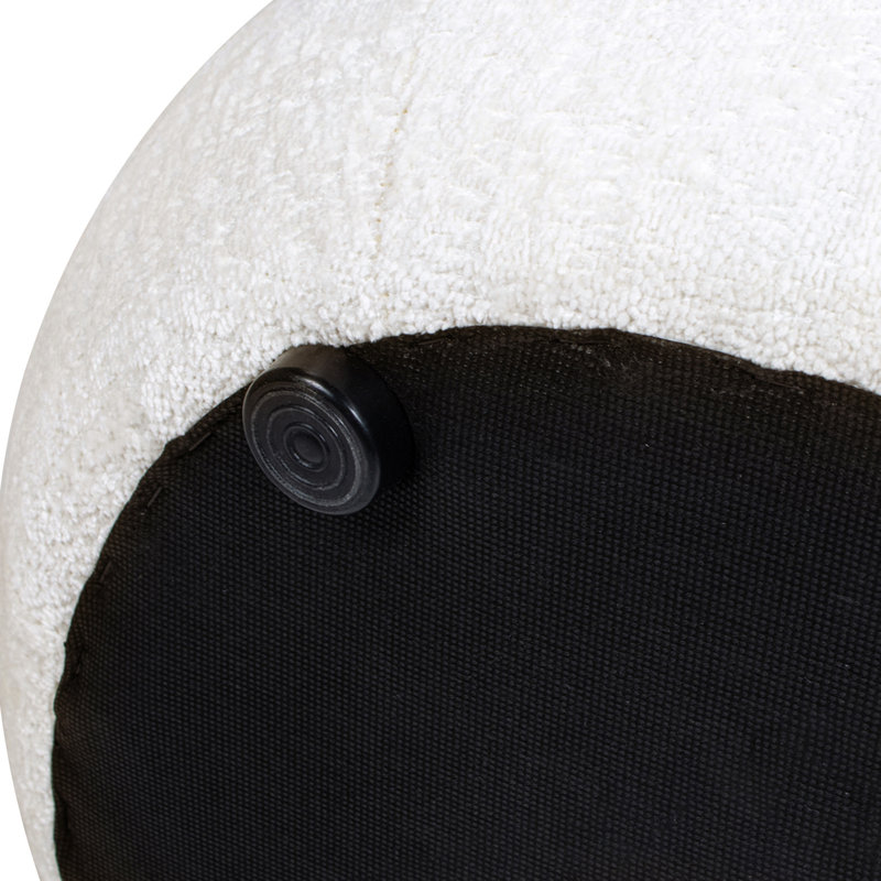 Repose-pieds bas rembourré 19,5 po Maryport, Chenille blanche