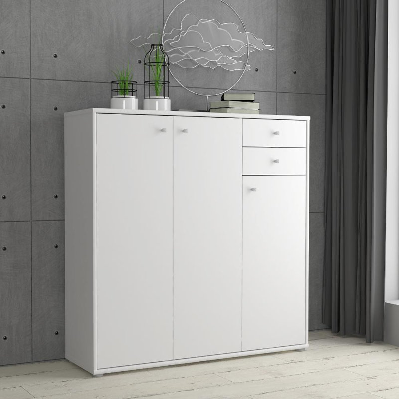 Amandla 108.8cm W 2 - Drawer Chest of Drawers, White