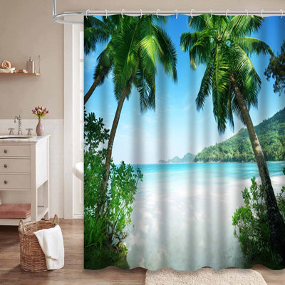 Beach Island Tropical Palm Coconut Beautiful Summer Africa Blue Cloud with 12 Hooks
