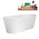 63" Streamline Soaking Freestanding Tub and Tray With Internal Drain